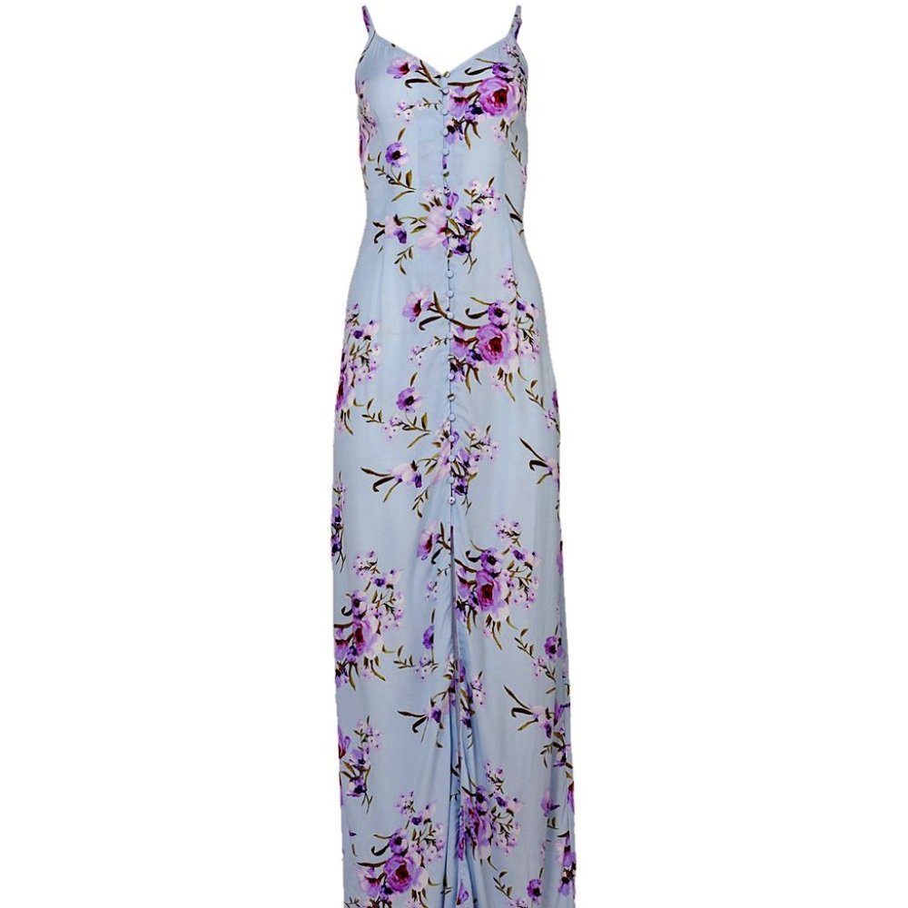 NWT🌺 Forever 21 Blue Floral Maxi Dress Size M